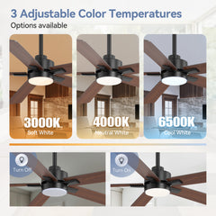 52-in Integrated LED Indoor Ceiling Fans with Light and Remote Control Included