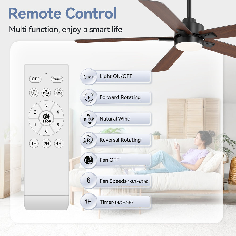 Charlie 42/52 Inch Ceiling Fan with Light & Remote