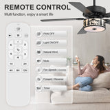 Cavora 52 Inch Black Ceiling Fan With Light & Remote