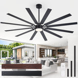 Dualvora 72/80 Inch Large Ceiling Fan With Light & Remote