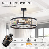 28 Inch Caged Ceiling Fan with Light & Remote Control