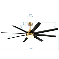 Jamii-Leigh 65" 8 - Blade LED Standard Ceiling Fan with Remote Control and Light Kit Included
