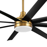 AeroSpan Lux 65-inch gold and black 8-blade ceiling fan with light