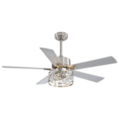 52" Lousha 5 - Blade Standard Ceiling Fan with Remote Control and Light Kit Included
