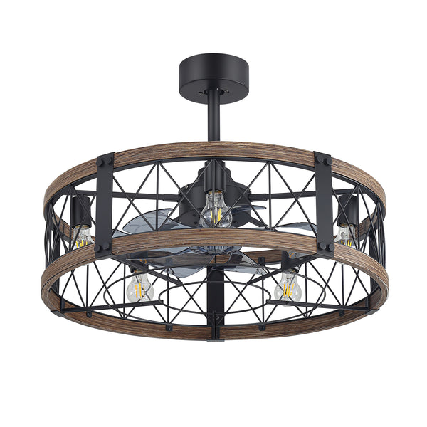 Glenis 28" Small Caged Ceiling Fan With Light & Remote