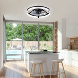 20 Inch Modern Flush Mount Ceiling Fan with Lights, Remote Control Low Profile Ceiling Fan for Bedroom, Quiet Reversible DC Motor, Dimmable LED