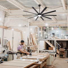 84-Inch Extra-Large Ceiling Fan with LED Light and Remote – 10 Reversible Dual-Finish Blades, Quiet Energy-Efficient DC Motor with 6 Speeds & Reversible Airflow, 3-Color LED with Memory Function, Includes 8", 12", 24" Downrods for High Ceilings