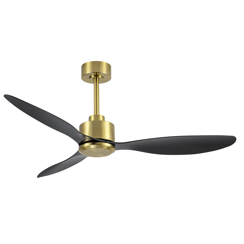 52-Inch Ceiling Fan without Light, 3 ABS Blades, Remote Control with 6 Speeds, Reverse Function, Timer, Quiet DC Motor, Includes 5" & 10" Downrods, Ideal for Dining, Bedroom, and Living Room