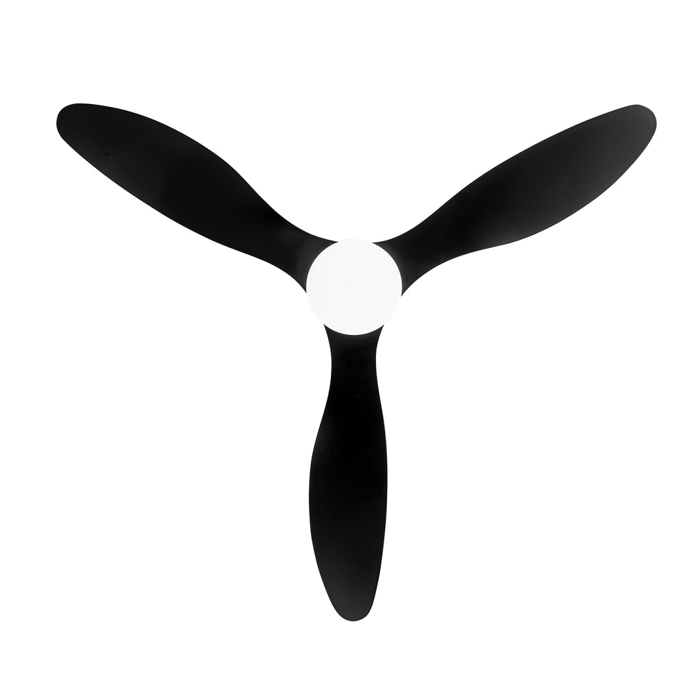 52-Inch Modern Ceiling Fan with Light, 3 ABS Blades, 18W LED with 3 Color Temperatures, Remote Control with 6 Speeds, Reverse Function, Timer, Quiet DC Motor, Includes 5" & 10" Downrods, Ideal for Dining, Bedroom, and Living Room