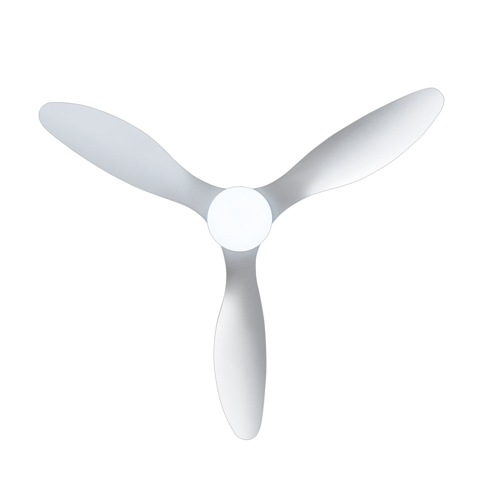 52-Inch Modern Ceiling Fan with Light, 3 ABS Blades, 18W LED with 3 Color Temperatures, Remote Control with 6 Speeds, Reverse Function, Timer, Quiet DC Motor, Includes 5" & 10" Downrods, Ideal for Dining, Bedroom, and Living Room
