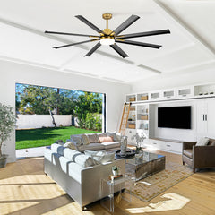 Zolman 72 in. Integrated LED Indoor Gold Ceiling Fan with Light and Remote Control Included