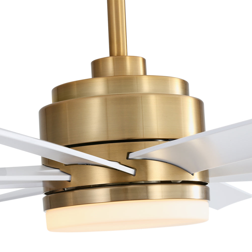 Annette 65 in. Integrated LED Indoor Gold Black-Blade Ceiling Fans with Light and Remote Control