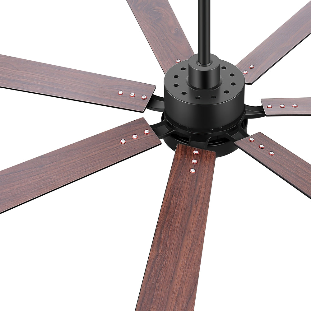 Breezary 72" 7-Blade Silent DC Motor Modern Ceiling Fan with 3-CCT LED Light - Black (3 Downrods Included)