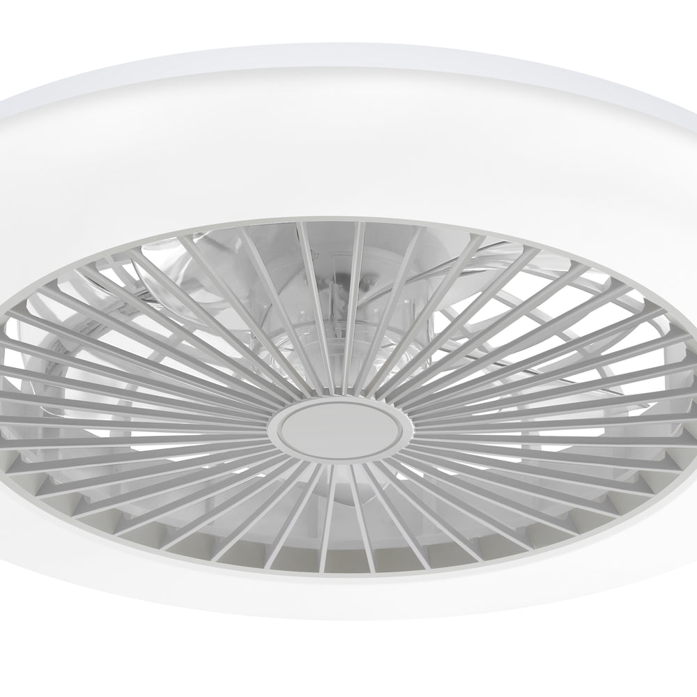 19 Inch Enclosed Low Profile RGB Ceiling Fan Works with Alexa/Google/APP
