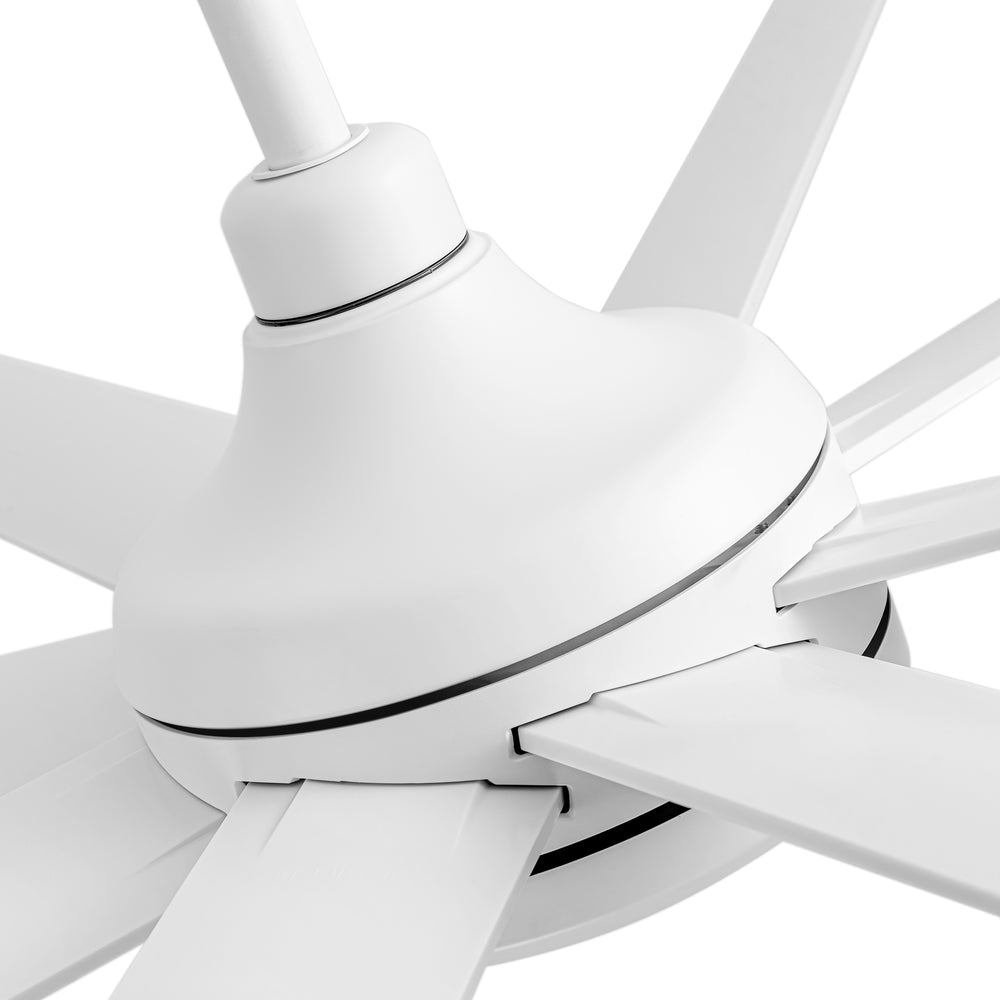 65-Inch Industrial Ceiling Fan, No Light with Remote, 8 ABS Blades, Quiet Reversible DC Motor, 6-Speed, Timer Function