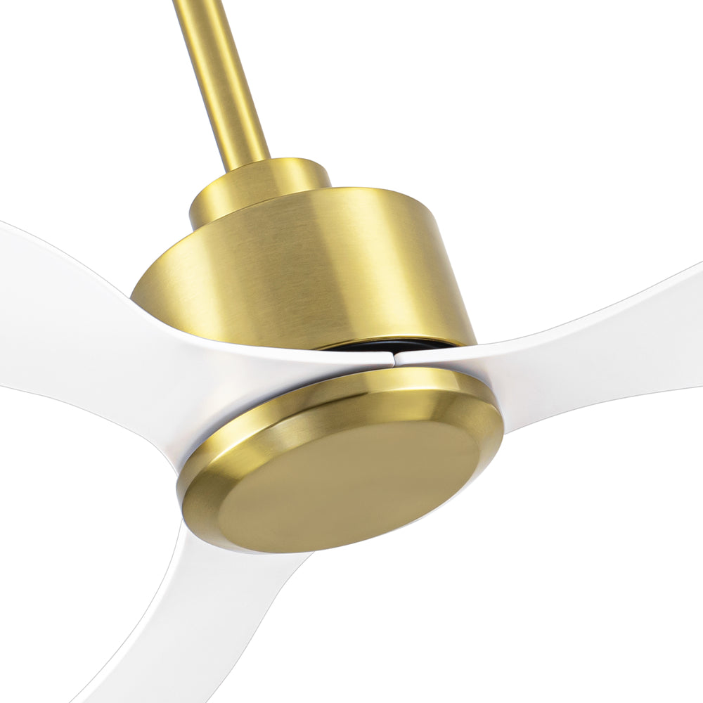 52-Inch Ceiling Fan without Light, 3 ABS Blades, Remote Control with 6 Speeds, Reverse Function, Timer, Quiet DC Motor, Includes 5" & 10" Downrods, Ideal for Dining, Bedroom, and Living Room