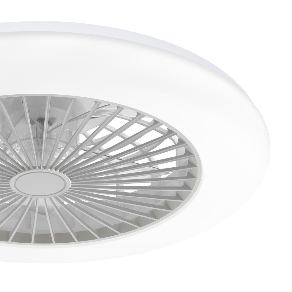 19 Inch Enclosed Low Profile RGB Ceiling Fan Works with Alexa/Google/APP