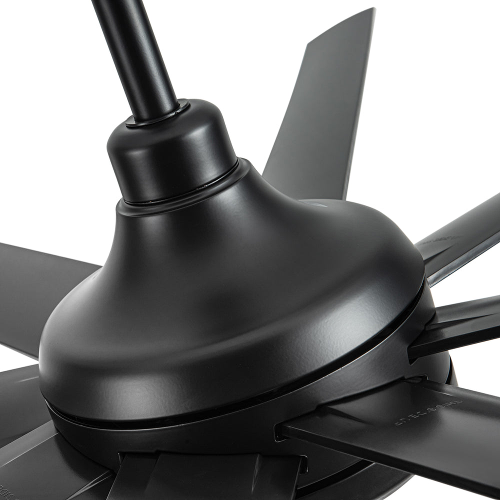 65-Inch Industrial Ceiling Fan, No Light with Remote, 8 ABS Blades, Quiet Reversible DC Motor, 6-Speed, Timer Function