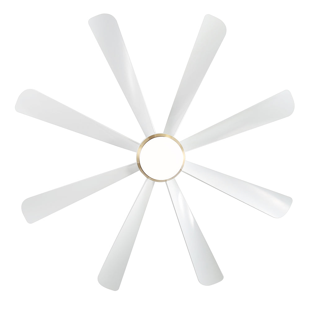 Alsatia 60-in Gold Indoor LED Ceiling Fan with Light Remote (8-Blade)