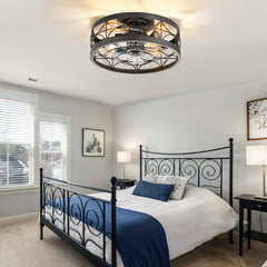 16.5-in Black Low Profile Ceiling Fan with Remote Control(7-blade)