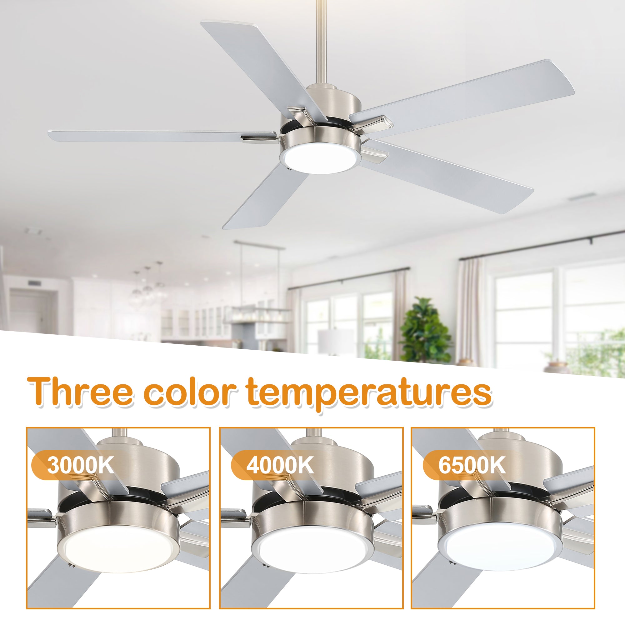 ホワイトS Charlie Breezary Charlie 52 in. Integrated LED Indoor White Ceiling