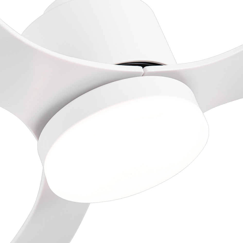 52-Inch Modern Ceiling Fan with Light, 3 ABS Blades, 18W LED with 3 Color Temperatures, Remote Control with 6 Speeds, Reverse Function, Timer, Quiet DC Motor, Includes 5" & 10" Downrods, Ideal for Dining, Bedroom, and Living Room