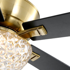 Burgess 52 in. Integrated LED Indoor Gold Ceiling Fan with Light and Remote Control Included