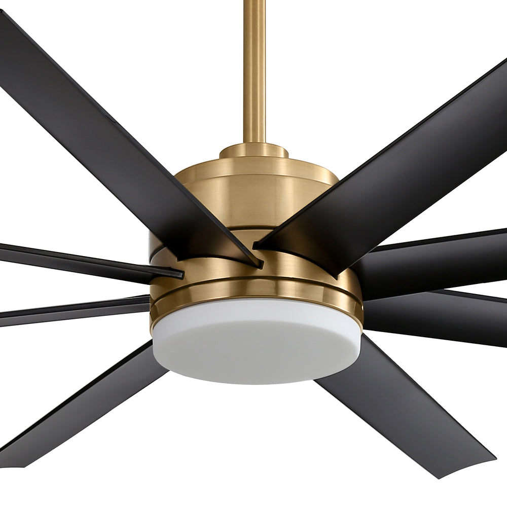 Annette 65 in. Integrated LED Indoor Gold Black-Blade Ceiling Fans with Light and Remote Control