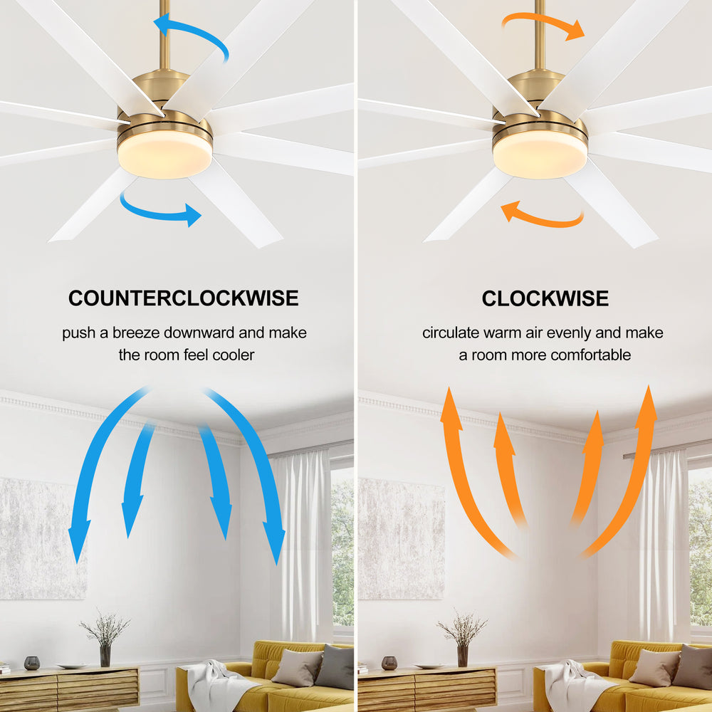 Annette 65 in. Integrated LED Indoor Gold Black-Blade Ceiling Fans with Light and Remote Control
