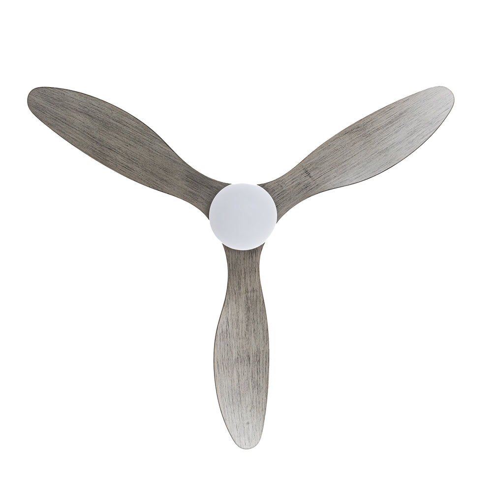 52-Inch Modern Ceiling Fan with Light, 3 ABS Blades, 18W LED with 3 Color Temperatures, Remote Control with 6 Speeds, Reverse Function, Timer, Quiet DC Motor, Includes 5" & 10" Downrods, Ideal for Dining, Bedroom, and Living Room