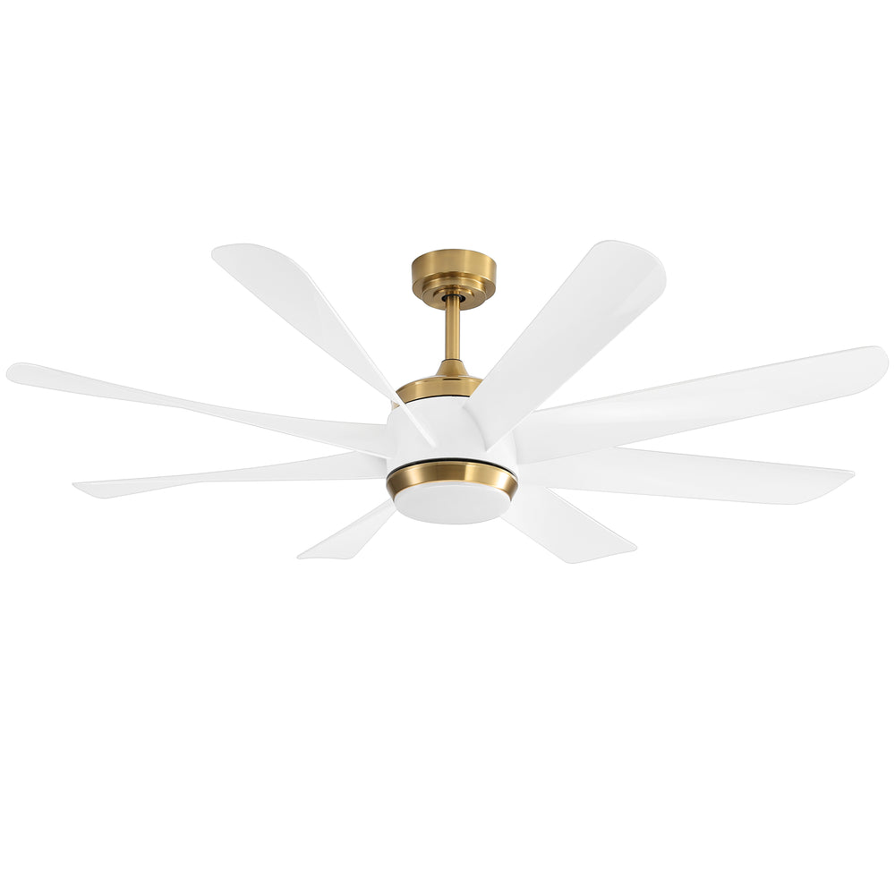 Alsatia 60-in Gold Indoor LED Ceiling Fan with Light Remote (8-Blade)