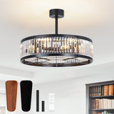 28 Inch Caged Ceiling Fan with Light & Remote Control