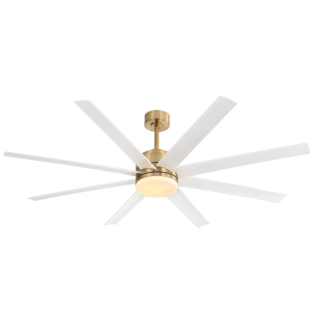 Annette 65 in. Integrated LED Indoor Gold Black-Blade Ceiling Fans with Light and Remote Control