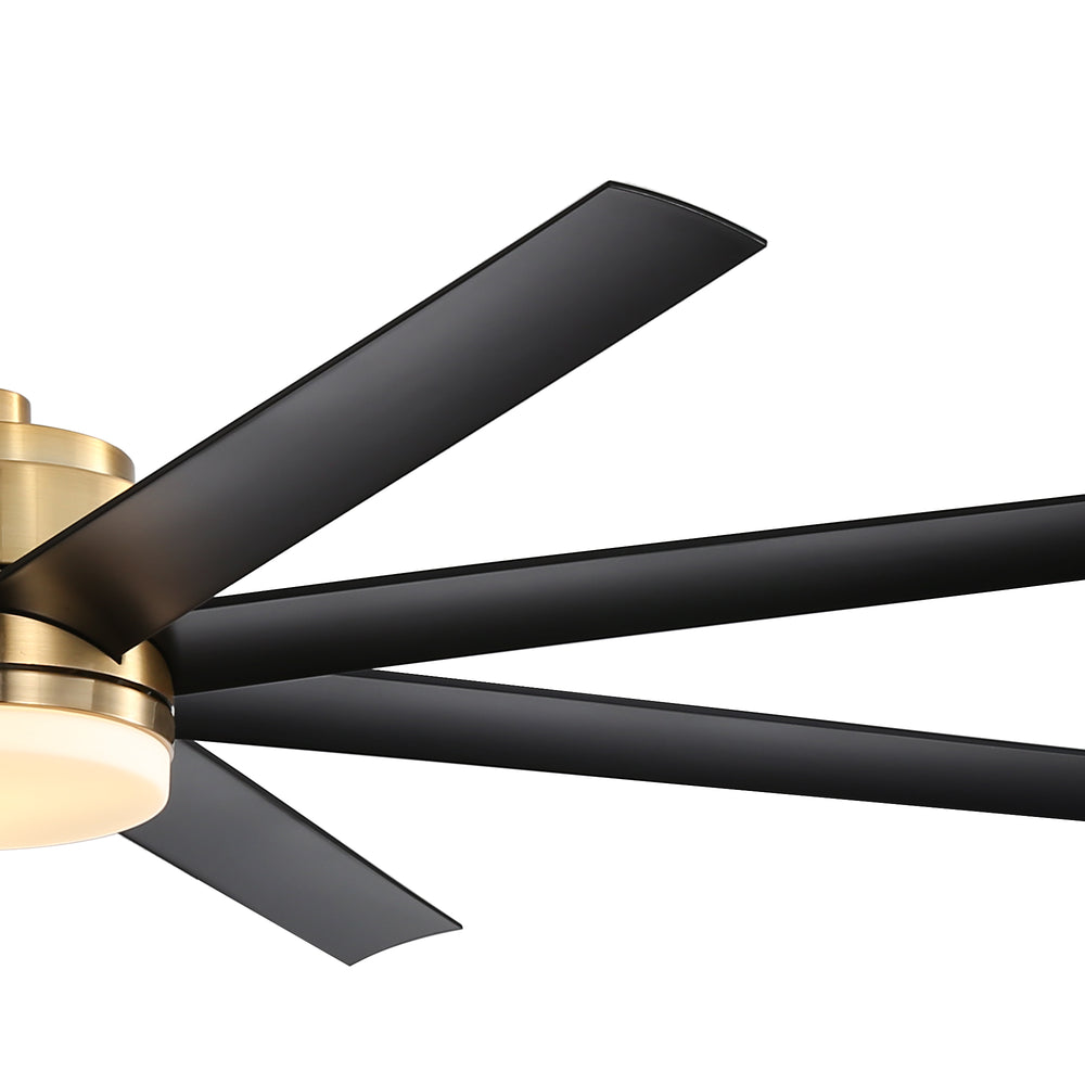 Annette 65 in. Integrated LED Indoor Gold Black-Blade Ceiling Fans with Light and Remote Control