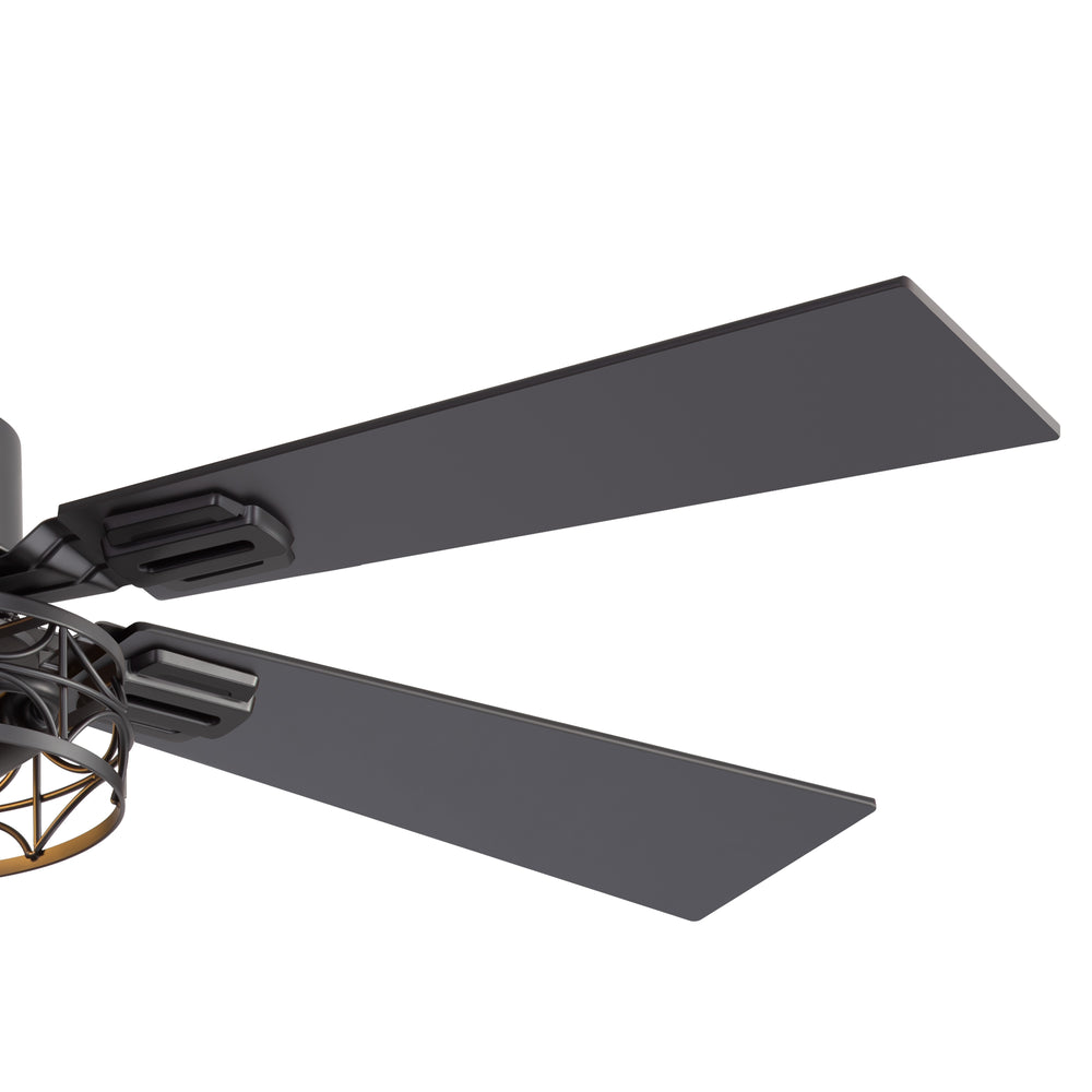 42-inch Ceiling Fan with Distressed White or Matte Black Finish, 5 Reversible Blades, Quiet DC Motor, Remote Control,6" Downrod