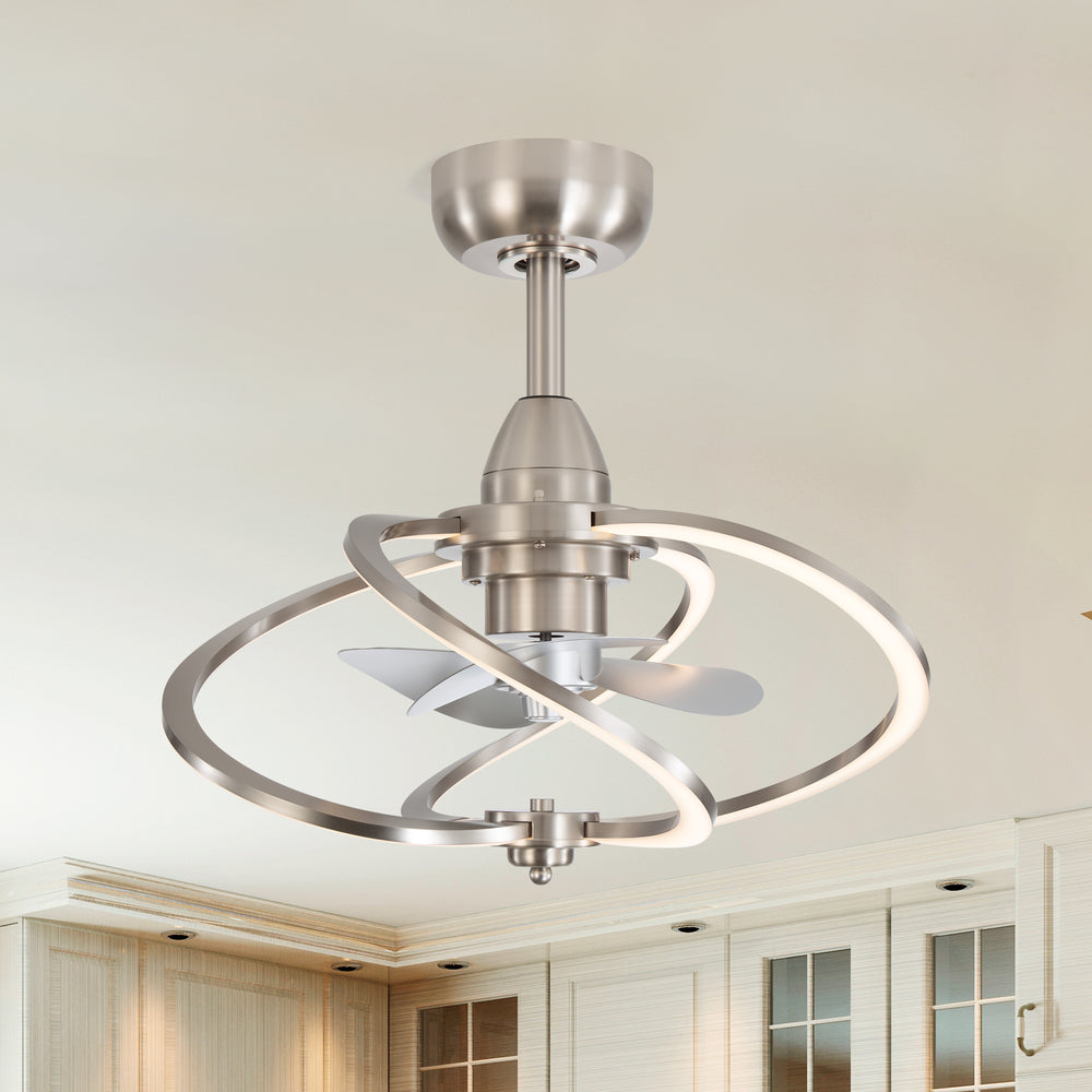 20-inch Modern 3-Blade Dimmable LED Ceiling Fan with Light Kit and Remote,6" downrod Included