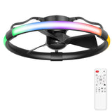 Delvessa 24-Inch Low Profile RGB Ceiling Fan With Dimmable Light