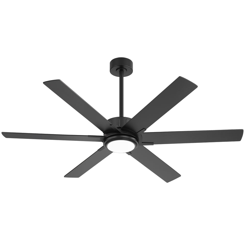 Modern 60" Ceiling Fan with LED Light, Remote Control, Quiet DC Motor, 6-Speed Reversible Fan, Dimmable Lighting, Timer for Bedroom