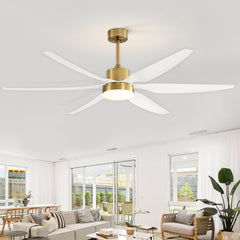 Dycus 66-in Black and Gold Indoor LED Ceiling Fan with Light Remote (6-Blade)