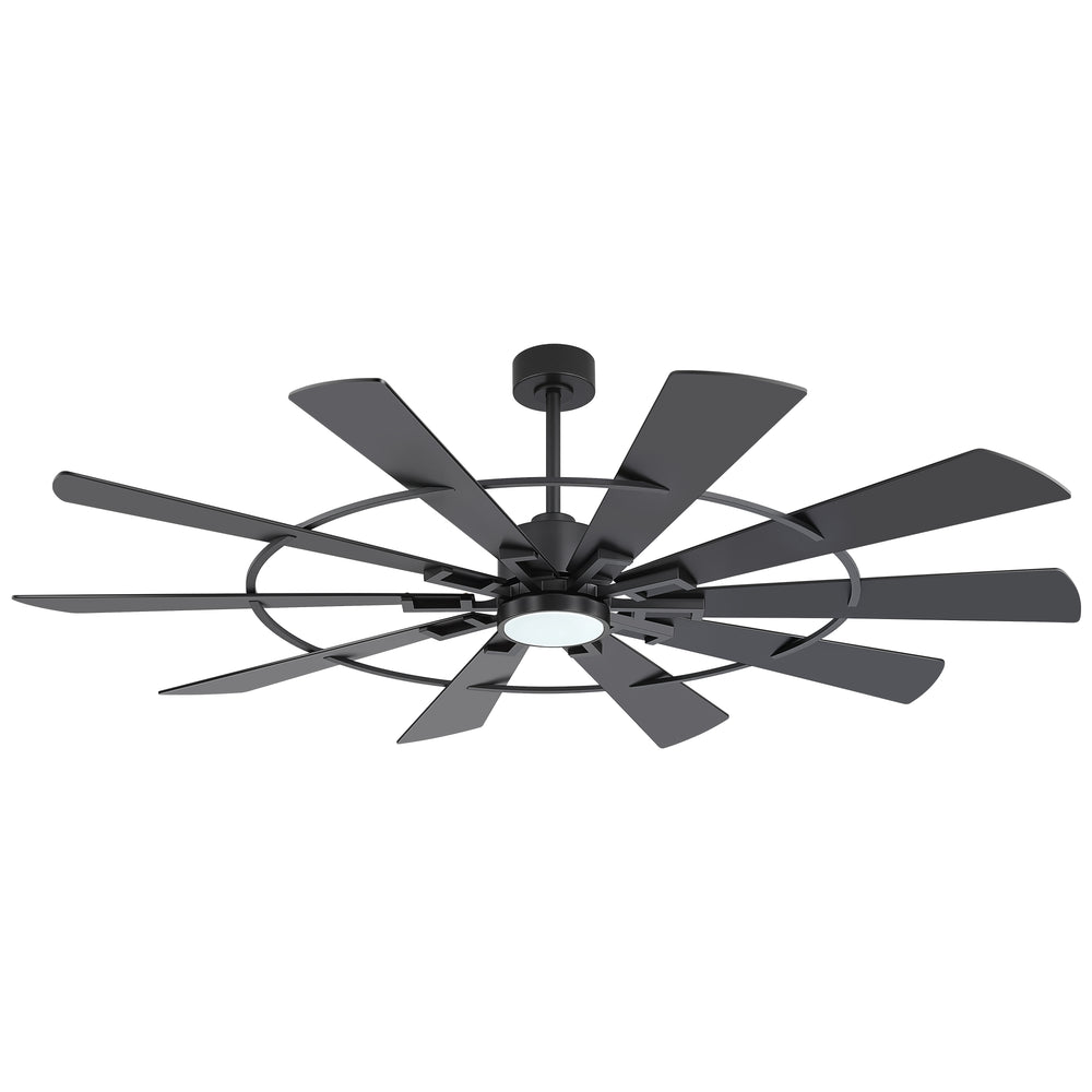 62/72 Inch Modern Ceiling Fan with LED Light and Remote, Dual Finish Blades, Ultra Quiet DC Motor, 6-Speed Ceiling Fan for Large Rooms