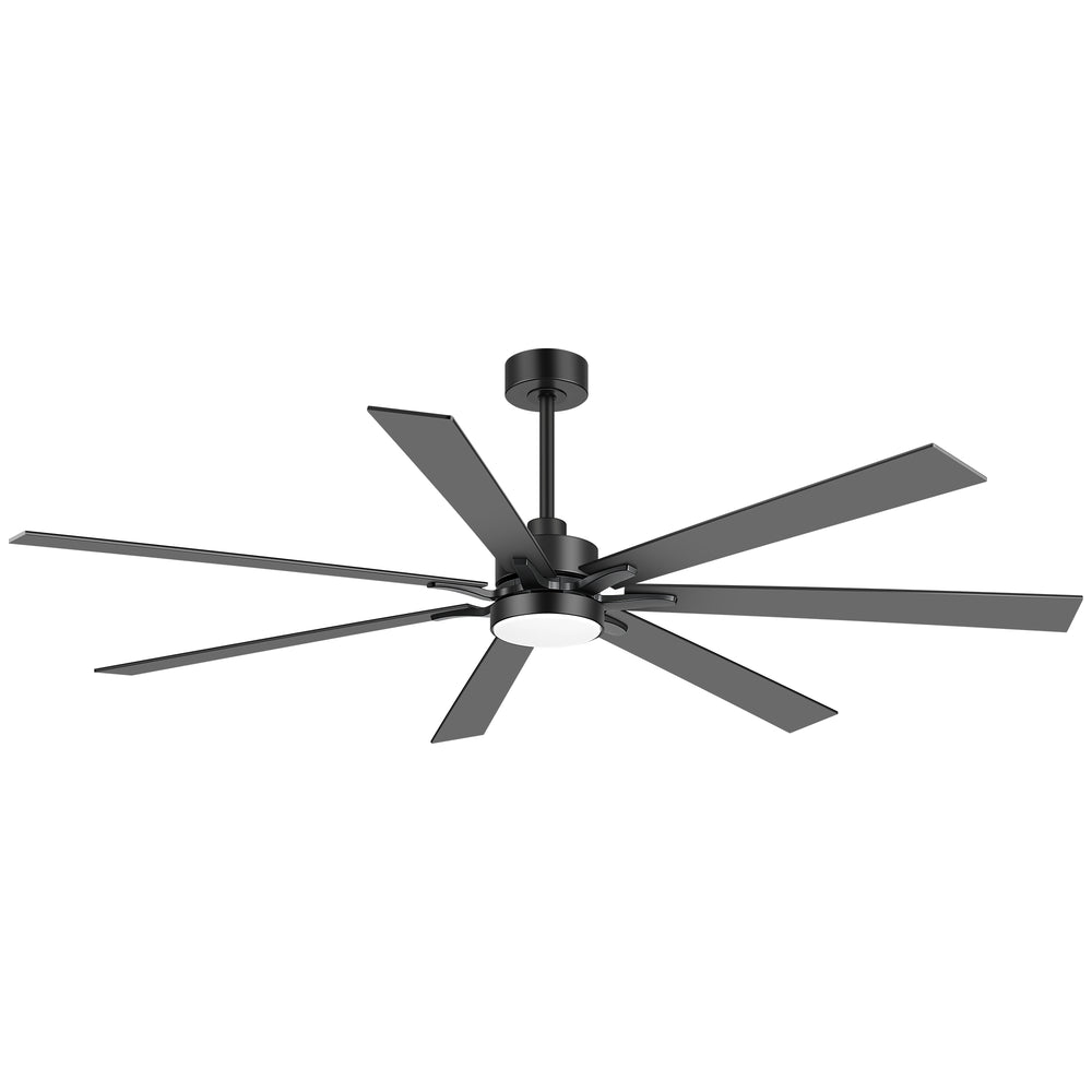 Breezary 72" 7-Blade Silent DC Motor Modern Ceiling Fan with 3-CCT LED Light - Black (3 Downrods Included)
