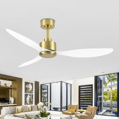 Zeiger 52 Inch Gold Ceiling Fan with Remote Without Light(3-Blade)