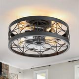 Ravora 16.5-Inch Small Caged Ceiling Fan With Light & Remote