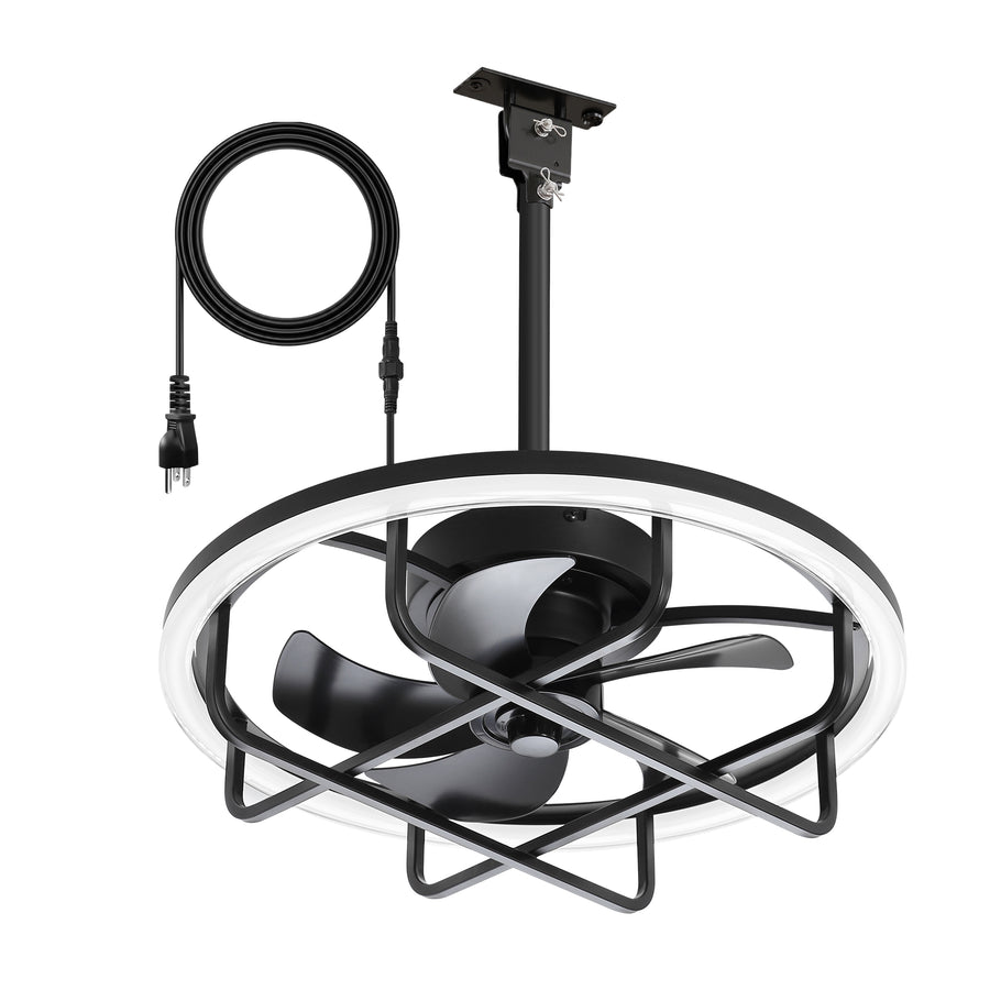 Nelis 20-Inch Outdoor Caged Ceiling Fan With Light