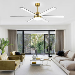 Nicola 65 Inch Gold LED Ceiling Fan with Light Remote(6-Blade)