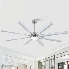 Oscar Indoor Aluminum-Blade Satin Nickel Ceiling Fan with Integrated LED and Remote Control Included