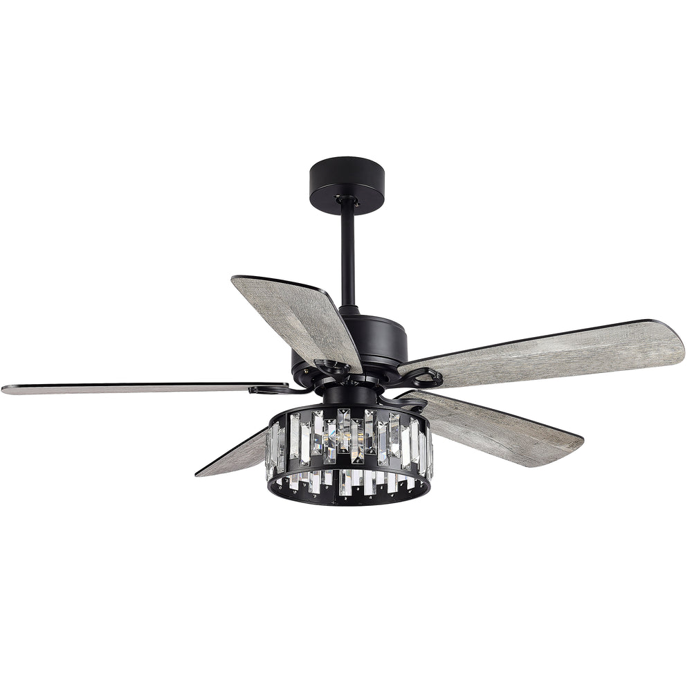 52-in 5 Reversible Blades Crystal Indoor Ceiling Fan With Remote Control and Light Kit Included