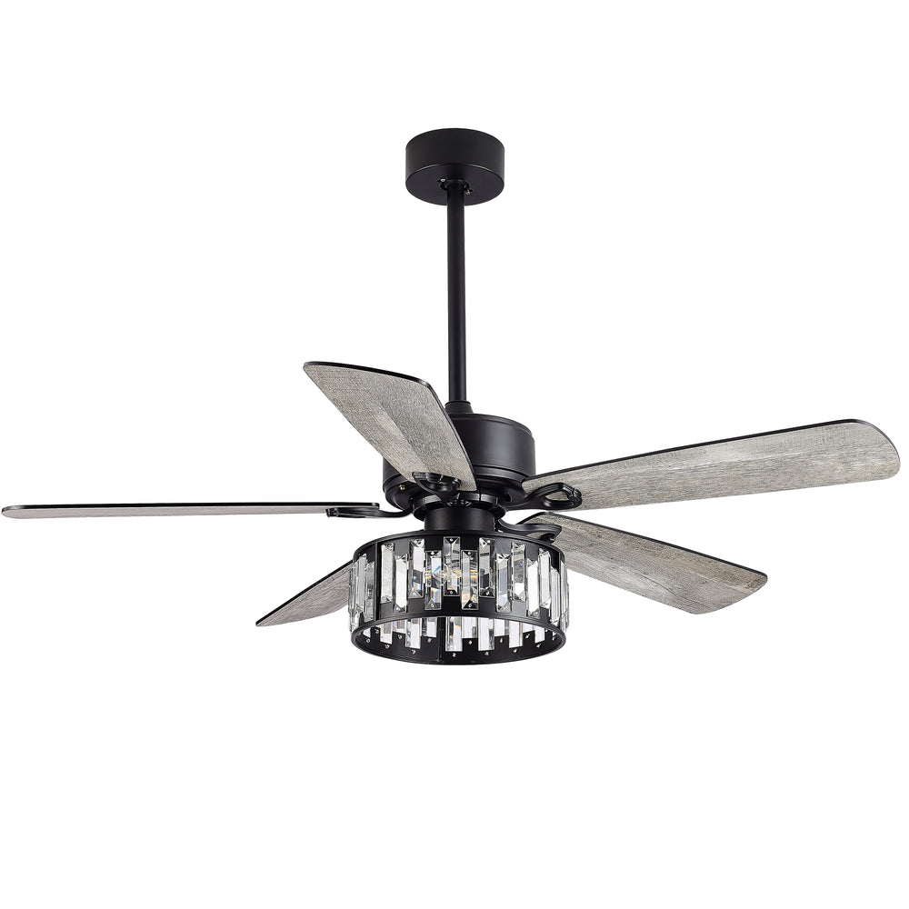 52-in 5 Reversible Blades Crystal Indoor Ceiling Fan With Remote Control and Light Kit Included