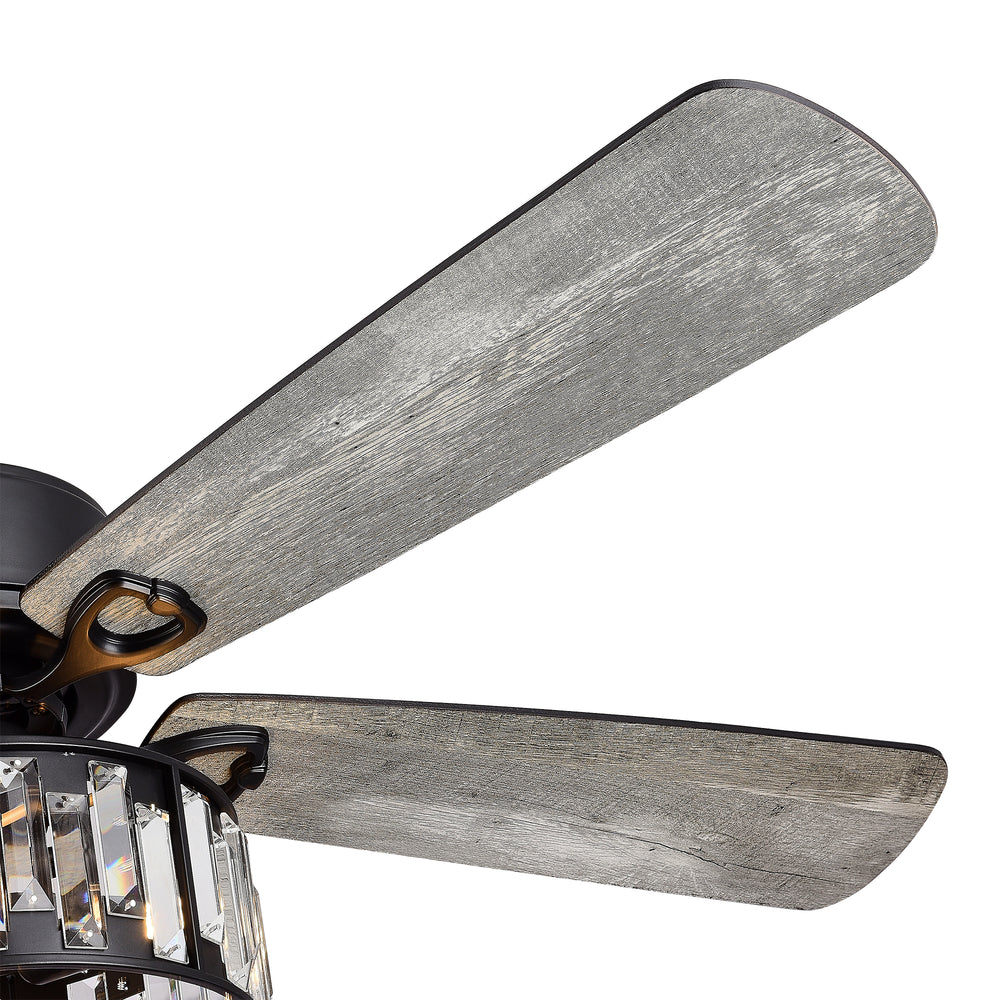 52-in 5 Reversible Blades Crystal Indoor Ceiling Fan With Remote Control and Light Kit Included