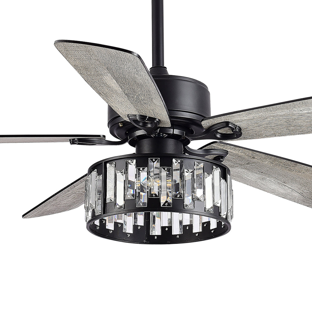52-in 5 Reversible Blades Crystal Indoor Ceiling Fan With Remote Control and Light Kit Included